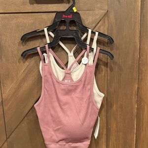 Pro-Fit Women's brown  and Cream Sports Bras 2 pack